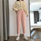 Autumn and Winter Fashion High Waist Slimming Plus Velvet Thickening Warm Radish Pants Loose Casual Straight-leg Pants Women's Trend