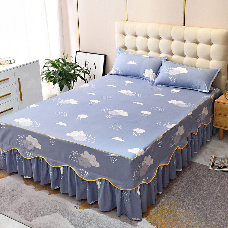 Non-slip Bedspread Bed Skirt Three-piece Bed Skirt Pillowcase Korean Simmons Protective Cover Household Daily Necessities