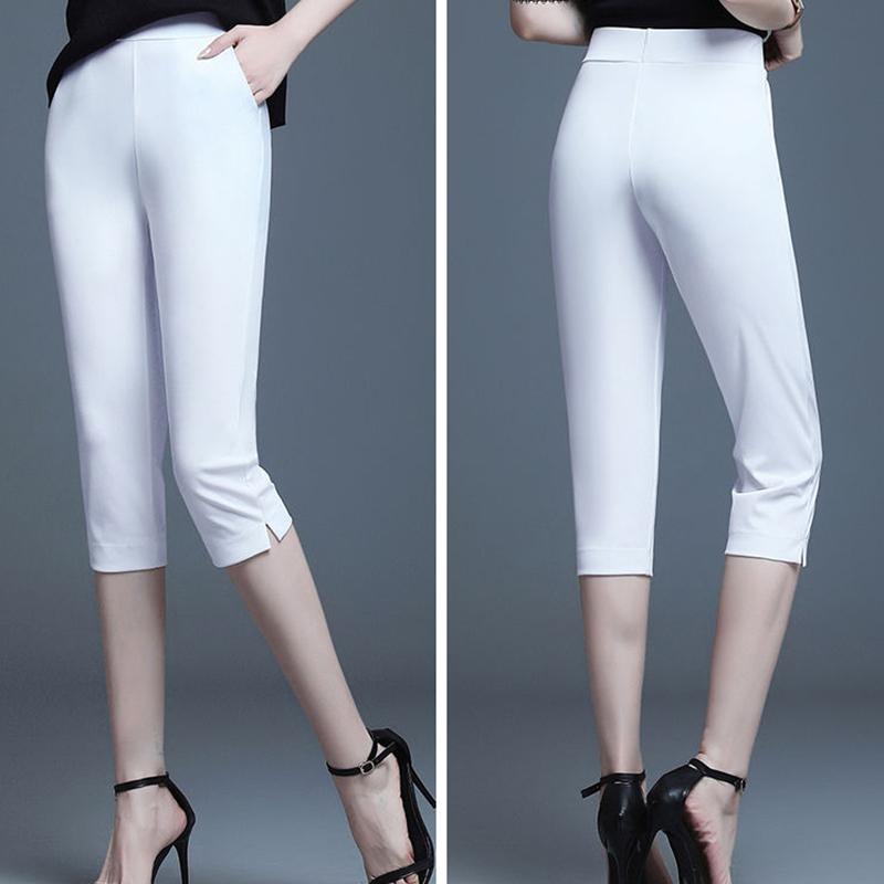 Women's Summer Thin Cropped Trousers Trend Large Size Loose When Looking Thin All-match Fashion Straight Casual Pants