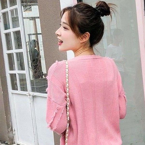 Knitted Sweater Women Autumn and Winter Loose Women's Korean Style Long-sleeved Pullover Tassel V-neck Knitted Bottoming Shirt