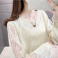 Spring and Autumn Loose Sweater Round Neck Large Size Long-sleeved Top Hollow Youth Female Bottoming Shirt