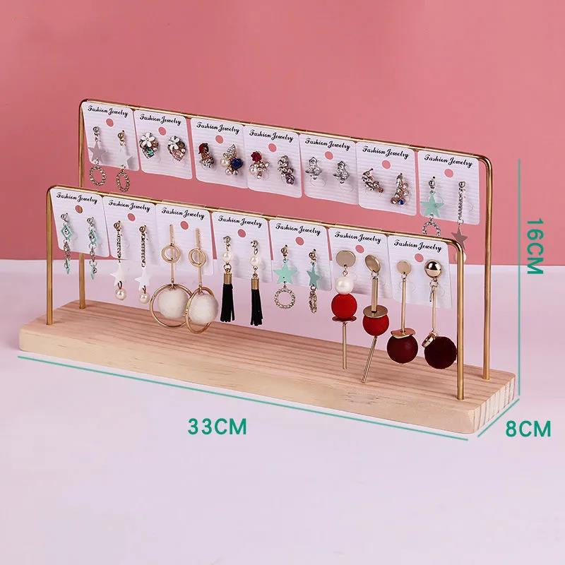 Iron Earrings Display Stand Home Earrings Can Hang Cardboard Jewelry Stand Earrings Ear Clips Live Display Shelf