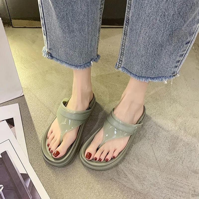 Women's Sandals Ladies Clip Toe Wedges Thong Shoes Fashion Embroidery Platform Buckle Casual Female Beach Shoes