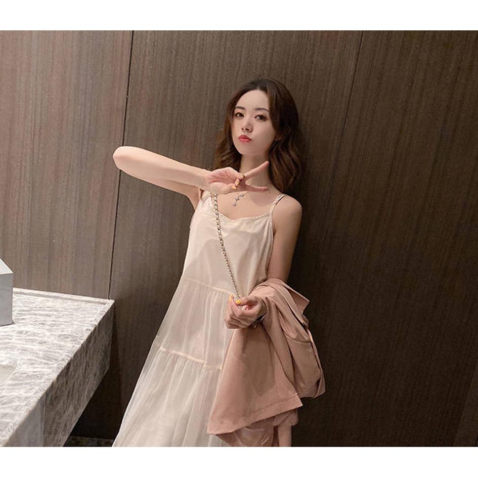 Spring Summer Woman Tank Dress Casual Satin Sexy Camisole Elastic Female Home Dresses Camis Dress