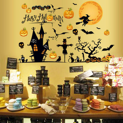 [sticker ]Diy Halloween Wall Sticker Decor For Party Supplies Removable Jack -O -Lantern Behemoth I
