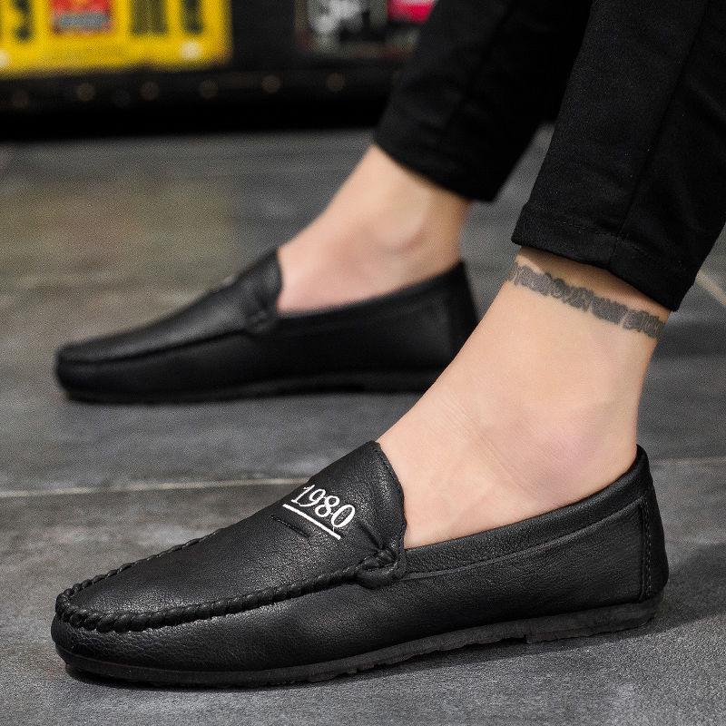 Men's shoes summer breathable peas shoes men's casual shoes trend tide shoes leather shoes men
