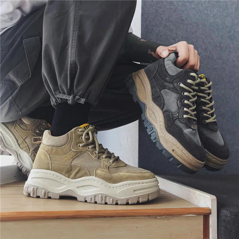 Men's Shoes Trendy Shoes Spring and Autumn Daddy Shoes Men's Summer Korean Version All-match Thick-soled High-rise Sneakers Men