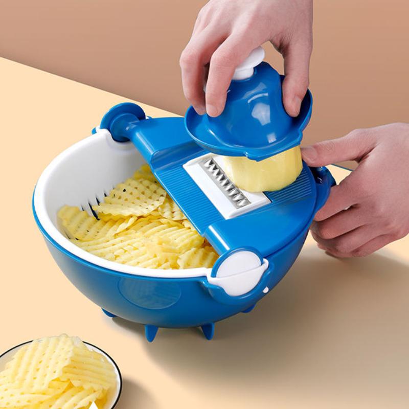 Kitchen Artifact Multifunctional Potato Shredded Vegetable Cutting Machine Household Shredder Grater Slicing and Cutting Flowers Dicing and Grater