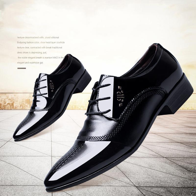Men Dress Shoes Business Wedding Shoes Male Formal Shoes PU Leather Oxfords Pointed Toe Loafers shoe