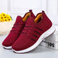 Winter Women's Cotton Padded Shoes Plush Flat Bottom Sports Shoes Large Size Solid Color Warm Non Slip Mother's Shoes