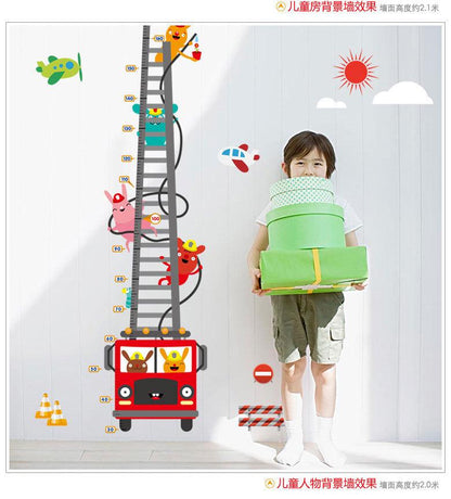 Cartoon children height wall stickers PVC removable creative children's room bedroom stickers murals