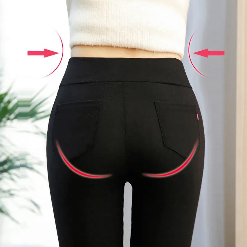 Korean Version of Large Size Leggings with Small Feet In Winter Thicken Plus Velvet To Keep Warm Thin All-match Female Trend Fashion Self-cultivation