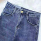 High-waisted Skinny Split Jeans Women's Spring Cropped Shorts All-match Straight-leg Hong Kong-style Pants
