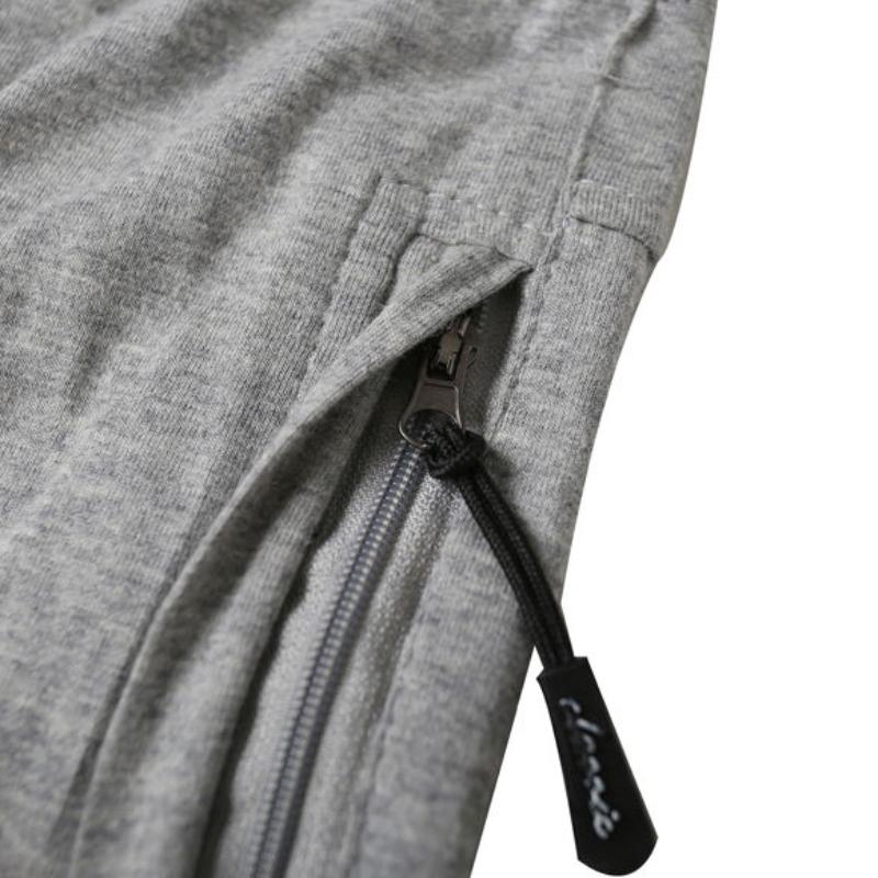 Lightweight Cotton Sports Cropped Trousers with Zipper Pockets Female Student Harem Pants Summer Loose and Thin Pants