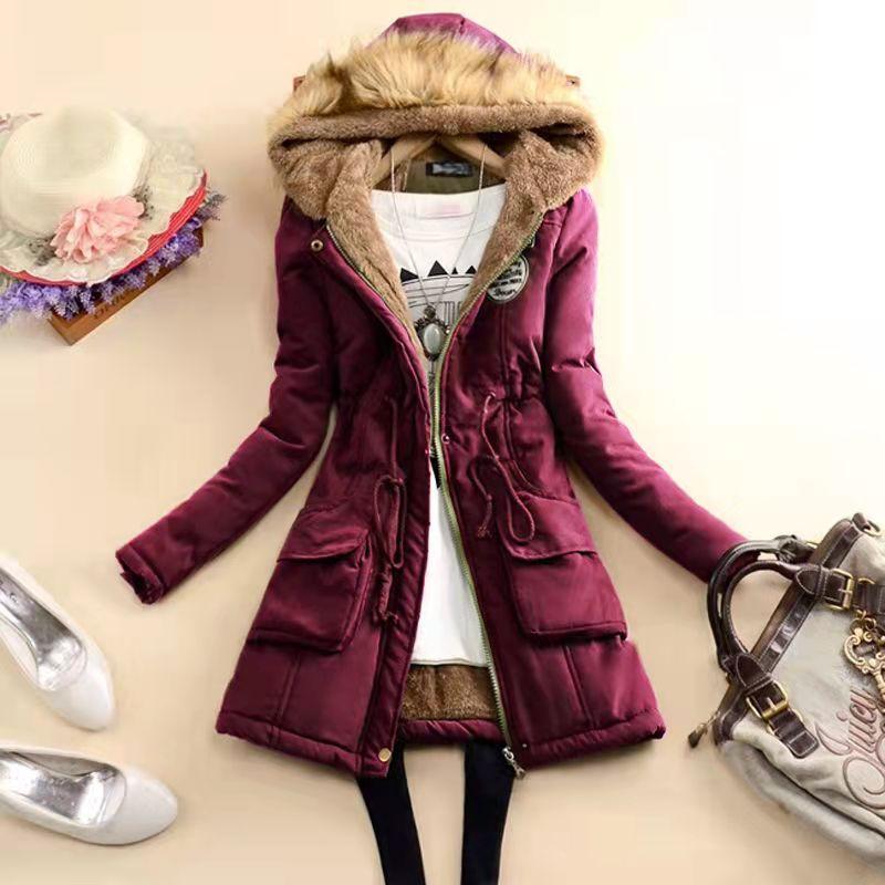 13 Colors Women Winter Thick Warm Hooded Parka Cotton Padded Coat Slim Jacket