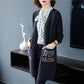 Spring and Autumn Mid-length Knitted Sweater Cardigan Loose All-match Jacket Simple Embroidered Female Jacket