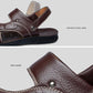 Men's Top Layer Leather Sandals Leather Summer Breathable Sandals Non-slip Men's Beach Shoes