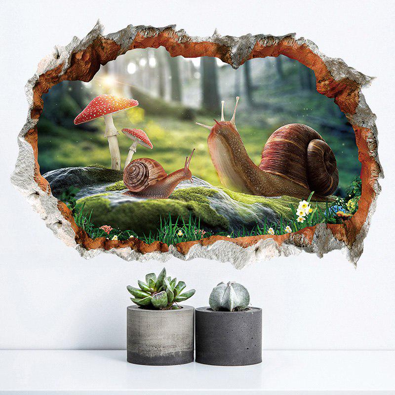 [sticker ]3d Snail Fake Window Broken Wall Stickers For Kids Rooms Baby Bedroom Wall Decor Decals A