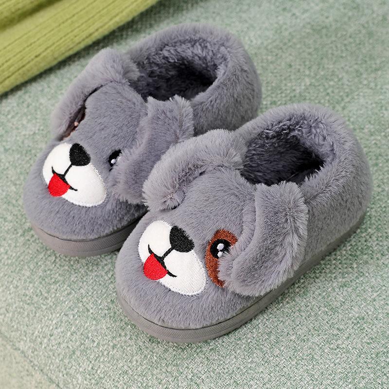 Children's Cotton Slippers Bag with Non-slip Soft Bottom for Primary School Students To Keep Warm In Winter Cartoon Cute Cotton Slippers