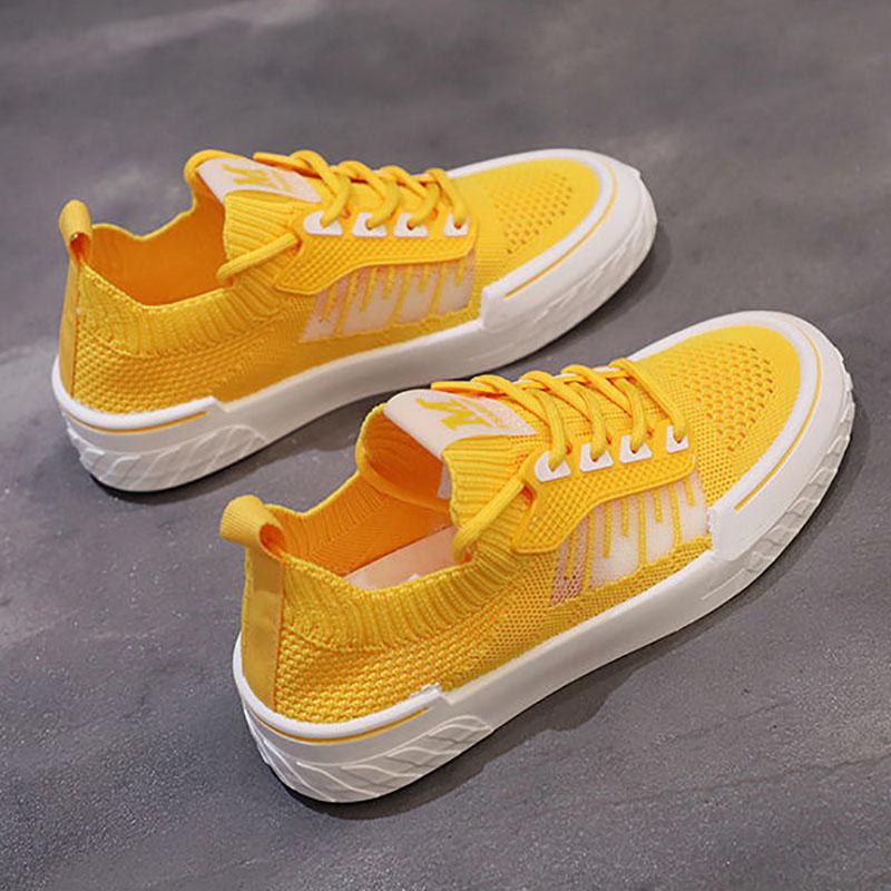 Female Summer Students Breathable Flying Woven Mesh White Shoes Hollow Soft Sole Shoes Sneakers