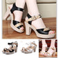 Ladies Roman Fish Mouth With Thick Heel Sandals Buckle High Heel Wild Sandals