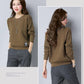 Spring and Autumn Round Neck Knit Bottoming Shirt Pullover Short Loose Top Fashion All-match Female Sweater