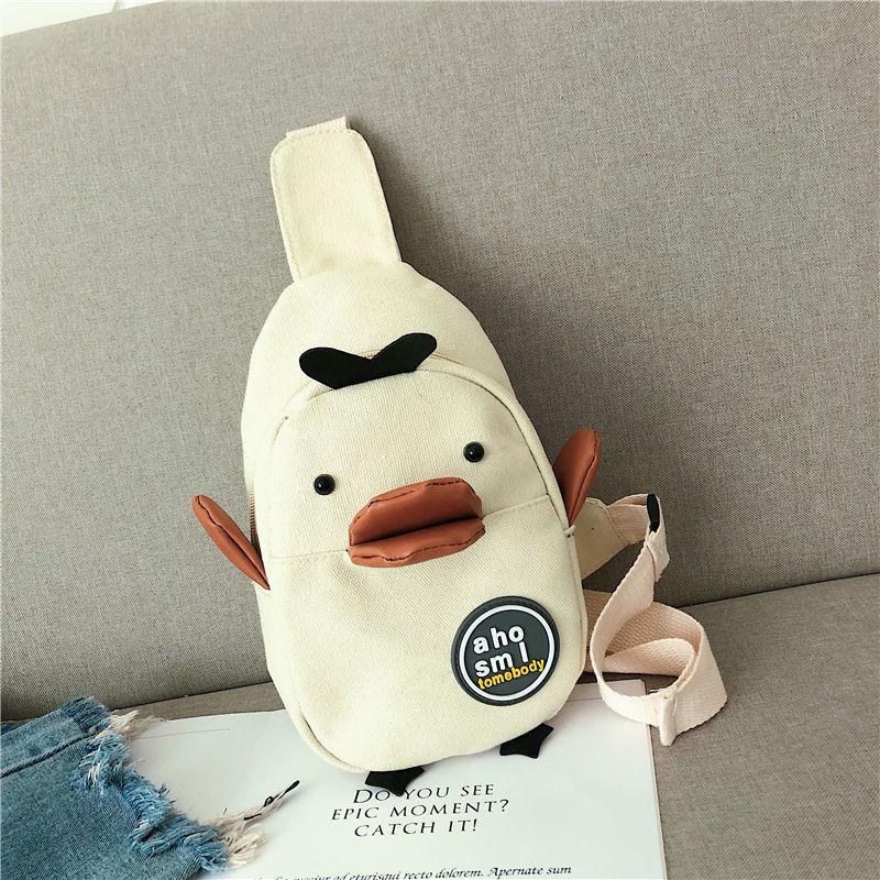 Cute Unisex Children Canvas Sling Bag Outdoor Travel Boy Girl Shoulder Bag Home Supplies Crossbody Chest Bag for Gift