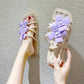 Slippers Women's Summer Outdoor Fashion Flat Bottom Flower One Word Sandals