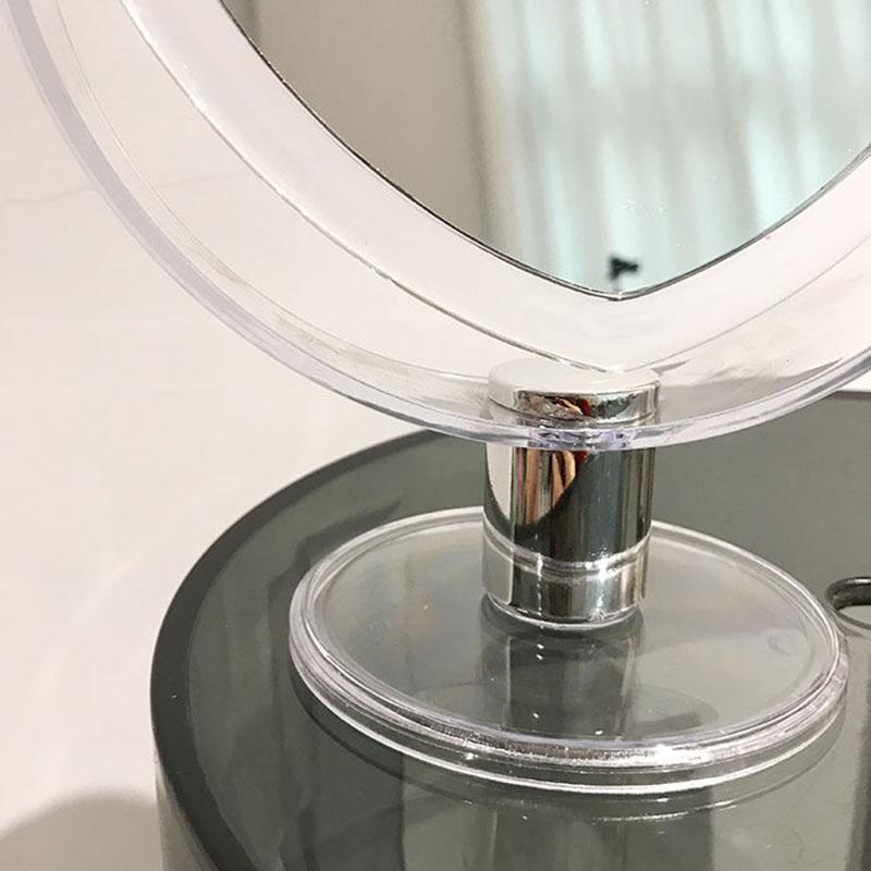 Lovely Heart-shaped Simple Transparent Love Makeup Mirror Double-sided Mirror Magnification HD Desktop Home Rotatable Mirror