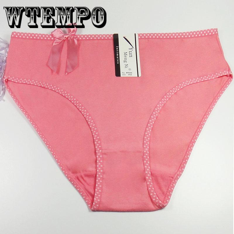 WTEMPO 6 Pcs/Lot Sexy pure cotton woman Striped Underwear Plus Size Seamless Panties woman Intimates