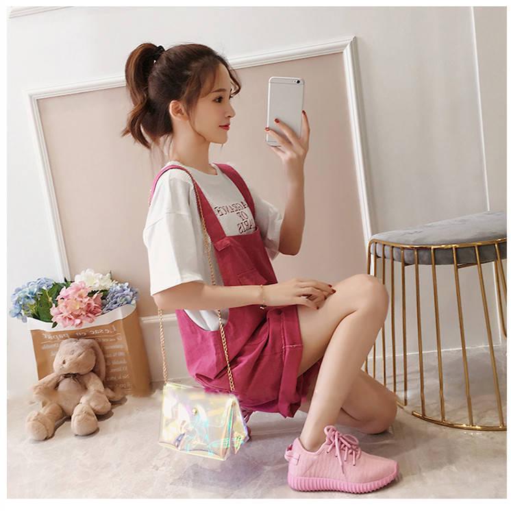 1 pcs Overalls Women's Shorts Student Wild Loose Large Size Casual Wide Leg Jumpsuit Suspenders Tide