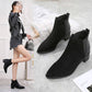 High Square Heels Shoes Ankle Boots Leather Woman Winter Boots Chelsea Boot Zipper Female Footwear