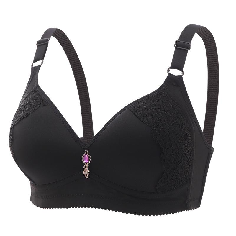 Soft Cotton Comfortable Thin Section Top Support Adjustable No Steel Ring Three-breasted Stereotyped Auxiliary Breast Ladies Sexy Breathable Bra
