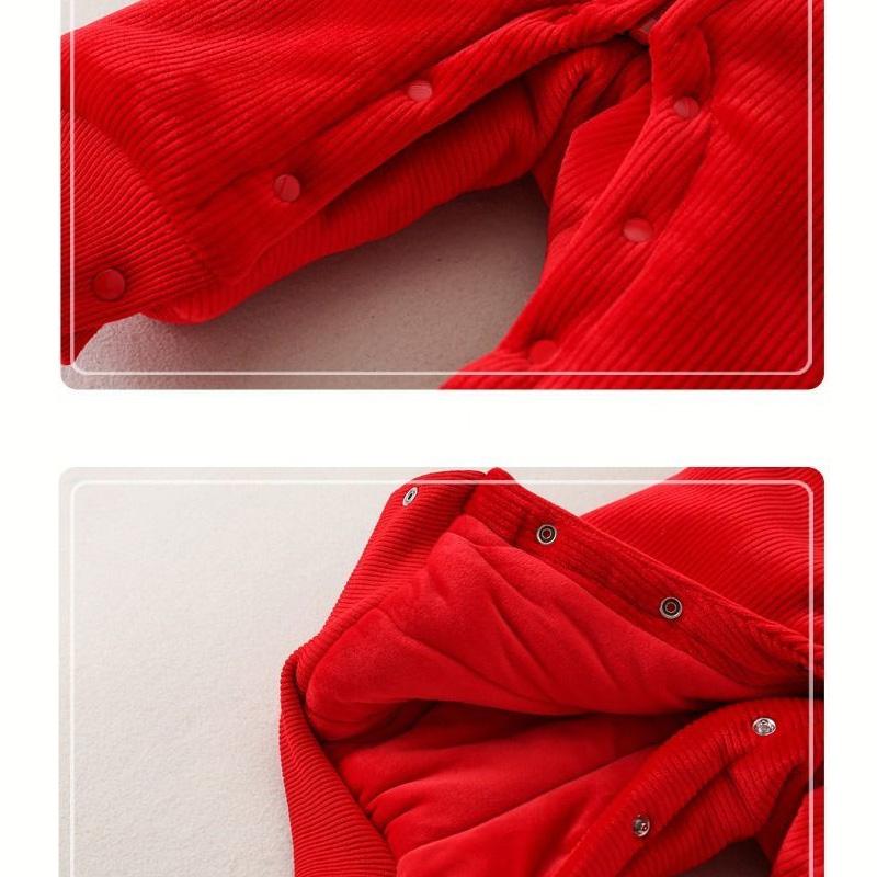 Baby Winter Dress Women's Chinese New Year Clothes Children's New Year Dress Plush Thickened Baby One-piece Clothes Go Out