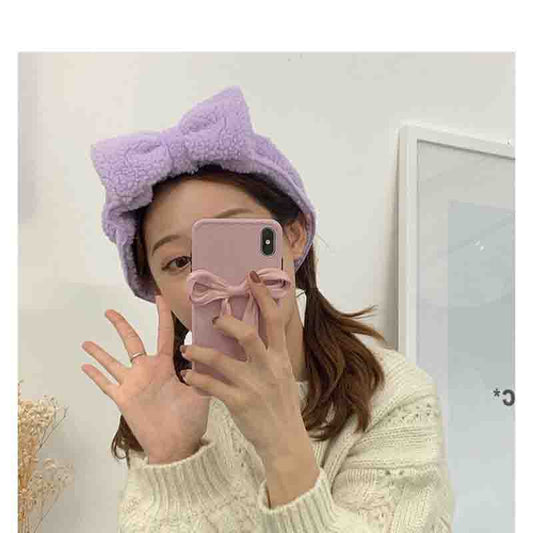 Big Butterfly Face Wash Hairband Knot Lamb Hair Female Student Cute Girl Heart Hairband