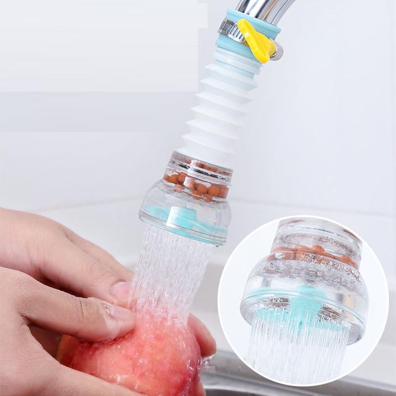 2PS Splash-proof Faucet Shower Filter Kitchen Basin Water Filter Swivel Telescopic Universal Sprinkler Water Saver
