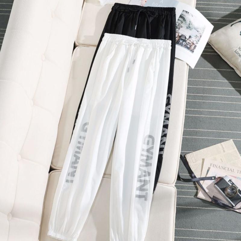 Ins Tide Sports Pants Female Students Summer Thin Section Beam Feet Were Thin All-match Japanese and Korean Casual Nine-point Pants