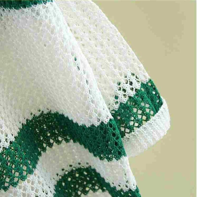 Loose Ice Silk Sunscreen Tops Thin Hollow Knitted Blouses Women's Casual Tops Personality Hollow Color Matching Sweet Pullovers