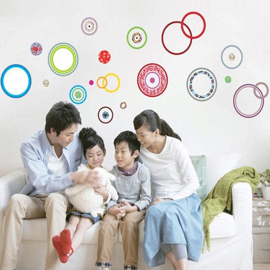 3d New Colorful Circle Round Pattern Sticker Wall Decals For Kid Room Bedroom Living Room Decorative