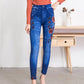 High Waist Stretch Denim Printed Leggings Women's Trousers and Velvet Feet Casual Pants and Velvet Thickening Fashionable and Versatile