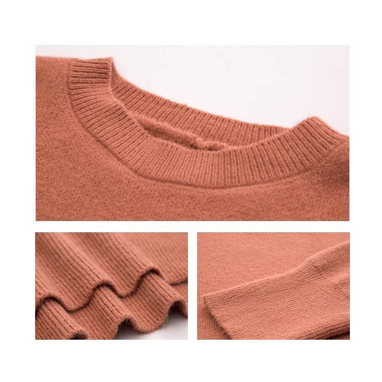 Loose Round Neck Wild Sweater Women's Winter Long-sleeved Pullover Thick Knitted Sweater