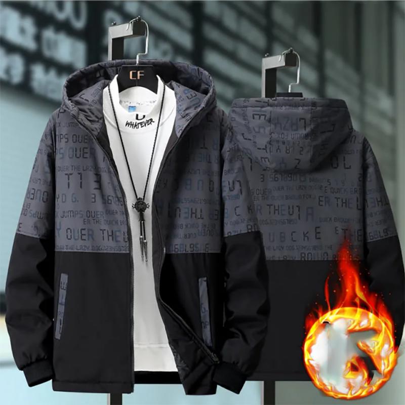 Plus Velvet Plus Size Jackets Cotton Jacket Men's Thickened Jacket Loose Warm Men's Cotton Trend Men