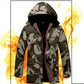 Men's Cotton Winter Plus Velvet Thick Padded Coat Cotton Coat Jacket Regular Mid-length Hooded