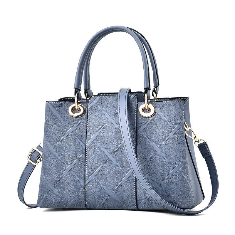 Luxury Top-Handle Bags Solid Color High Quality PU Leather Handbags for Women Bags Large Capacity Personality European Style Crossbody Bag
