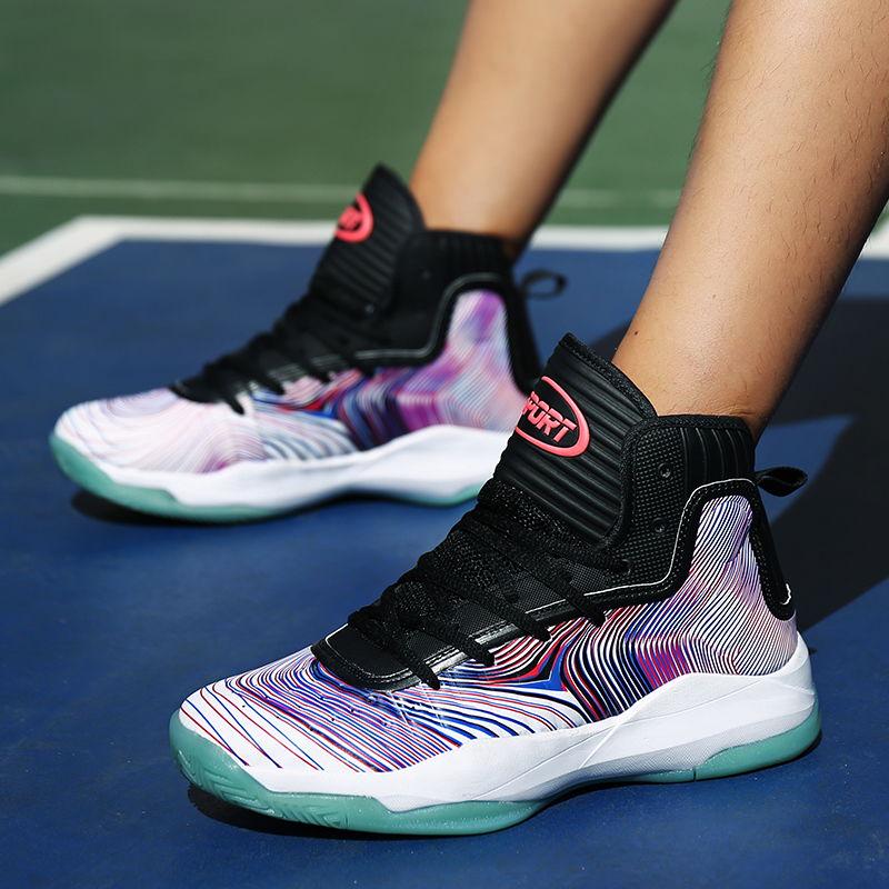 Men Shoes Breathable Basketball Shoes High Top Shoes Men's Shock Absorbing Shoes Non-slip Shoes Men