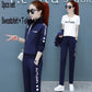 Spring and Autumn Women 3pcs set Wild Long Sleeve Casual Sweatshirt Set Large Size