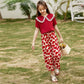 Girls' Suits Children's Two-piece Short-sleeved Wide-leg Pants Summer Big Boys and Girls Mosquito Pants Western Style
