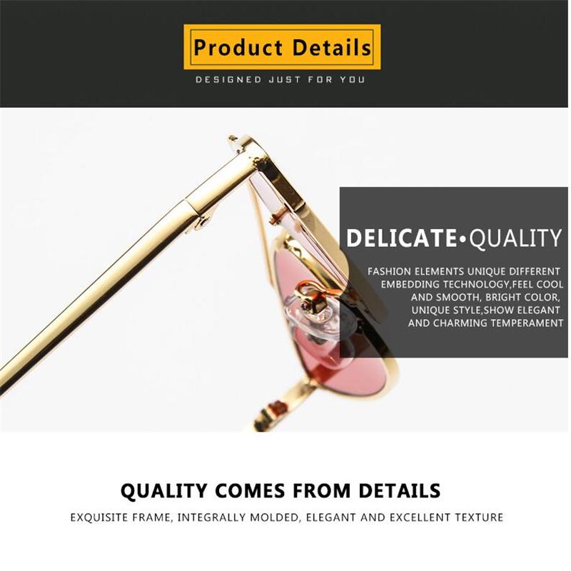 WTEMPO Cat Eye Sunglasses for Women 5 colors Twin Beam Sun Glasses Retro Alloy Frame Eye Protection