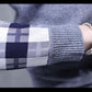 Autumn and Winter Men's Sweater Shirt Fake Two-piece Plus Velvet Thick Knit Sweater Slim Pullover for Teenagers
