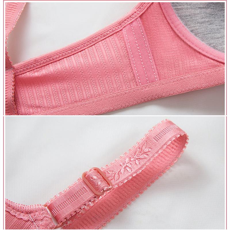 Fashion No Steel Ring Women's Bra Lace Sexy Bamboo Charcoal Comfortable Inner Cup Gather Side Underwear Bra